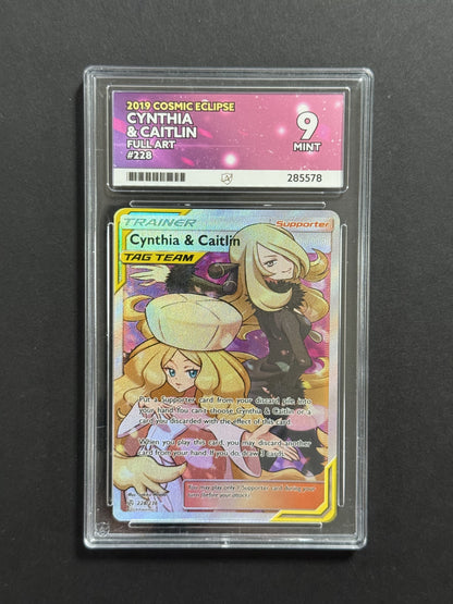 Cynthia & Caitlin 228/236 ACE 9 graded Pokémon card front