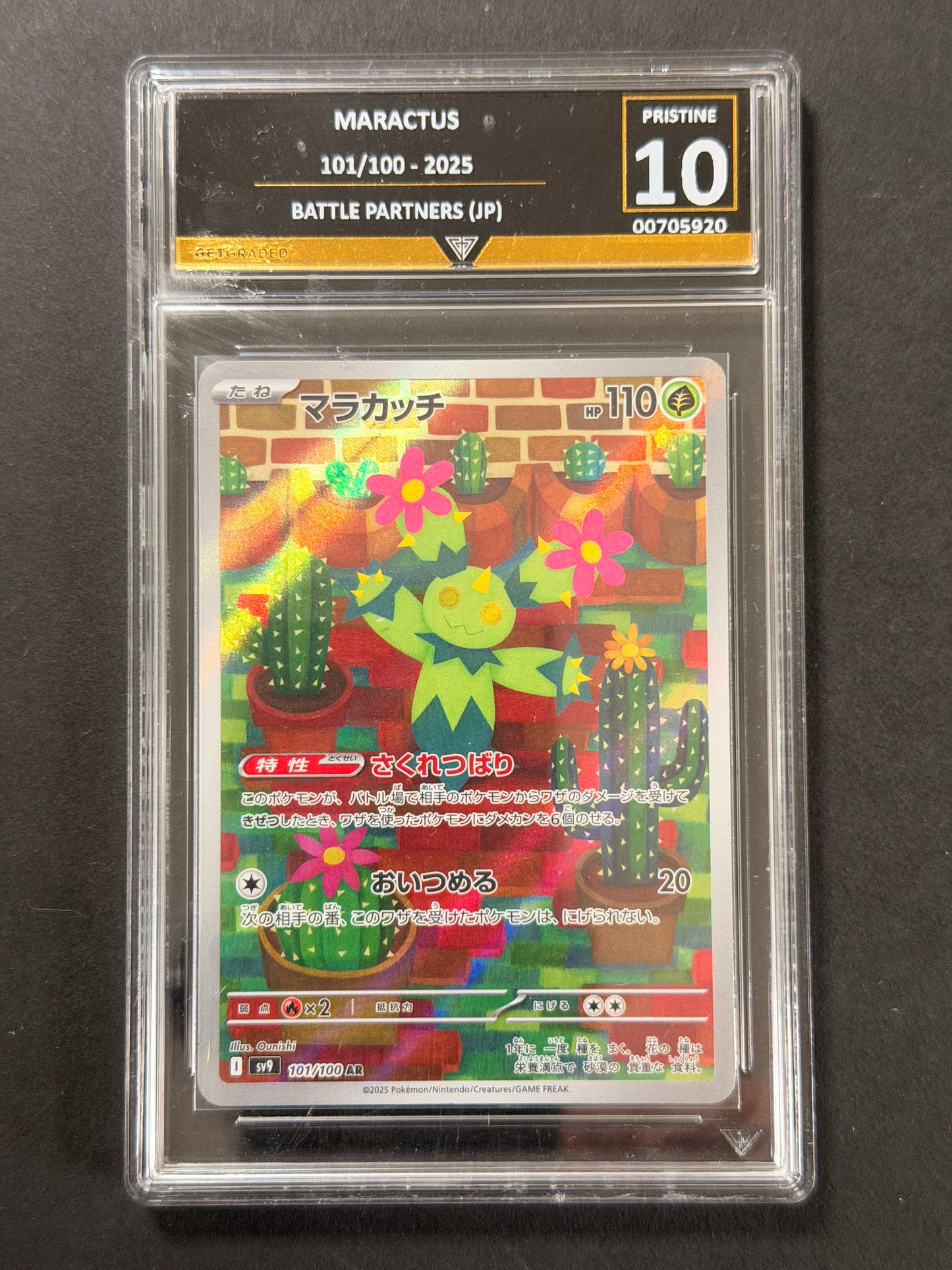 Maractus 101/100 GetGraded 10 graded Pokémon card front