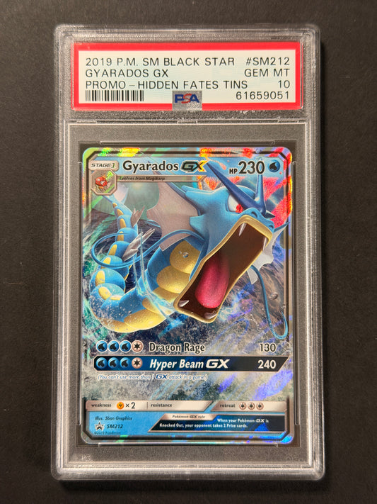 Gyarados GX SM212 PSA 10 graded Pokémon card front
