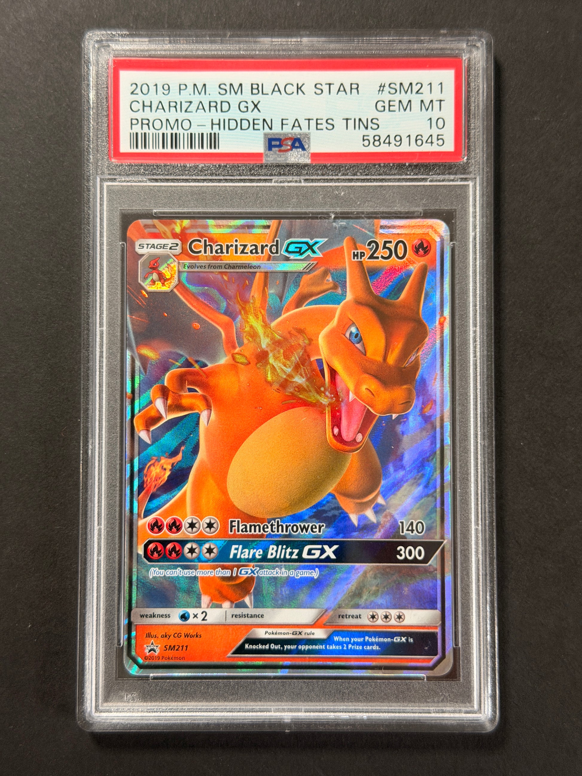 Charizard GX SM211 PSA 10 graded Pokémon card front