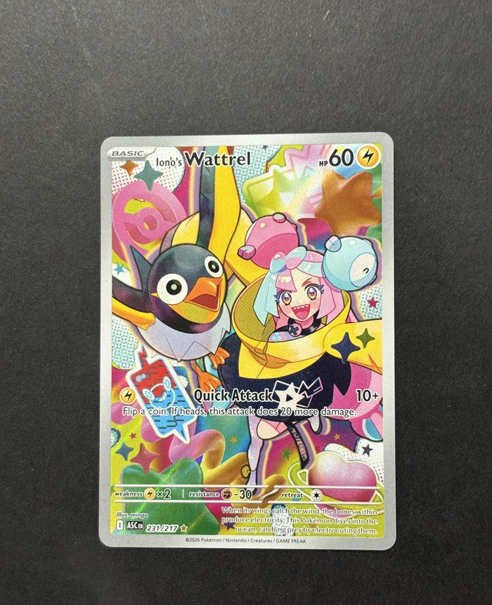 Iono's Wattrel 231/217 Mega Evolution—Ascended Heroes English Pokémon card front