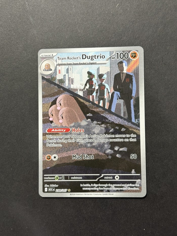 Team Rocket's Dugtrio 239/217 Mega Evolution—Ascended Heroes English Pokémon card front